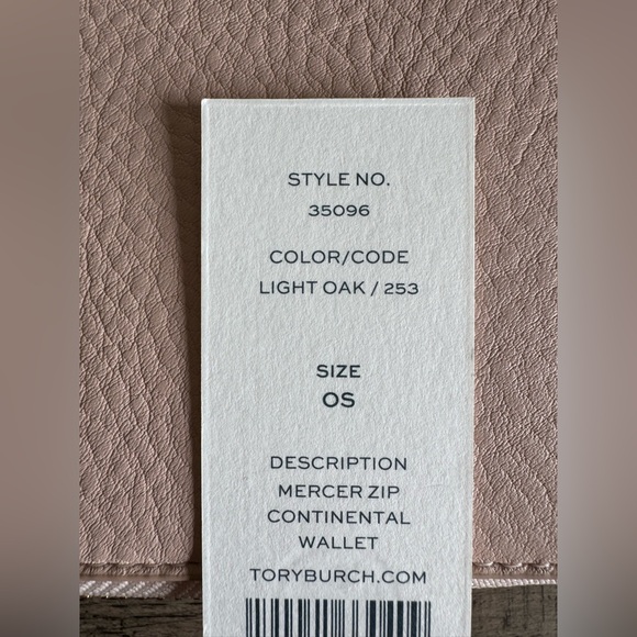 Tory Burch Zip Continental Wallet EUC Light Pink Light Oak Pebble Leathe… - Picture 11 of 13